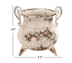 Vintage White Metal Vase