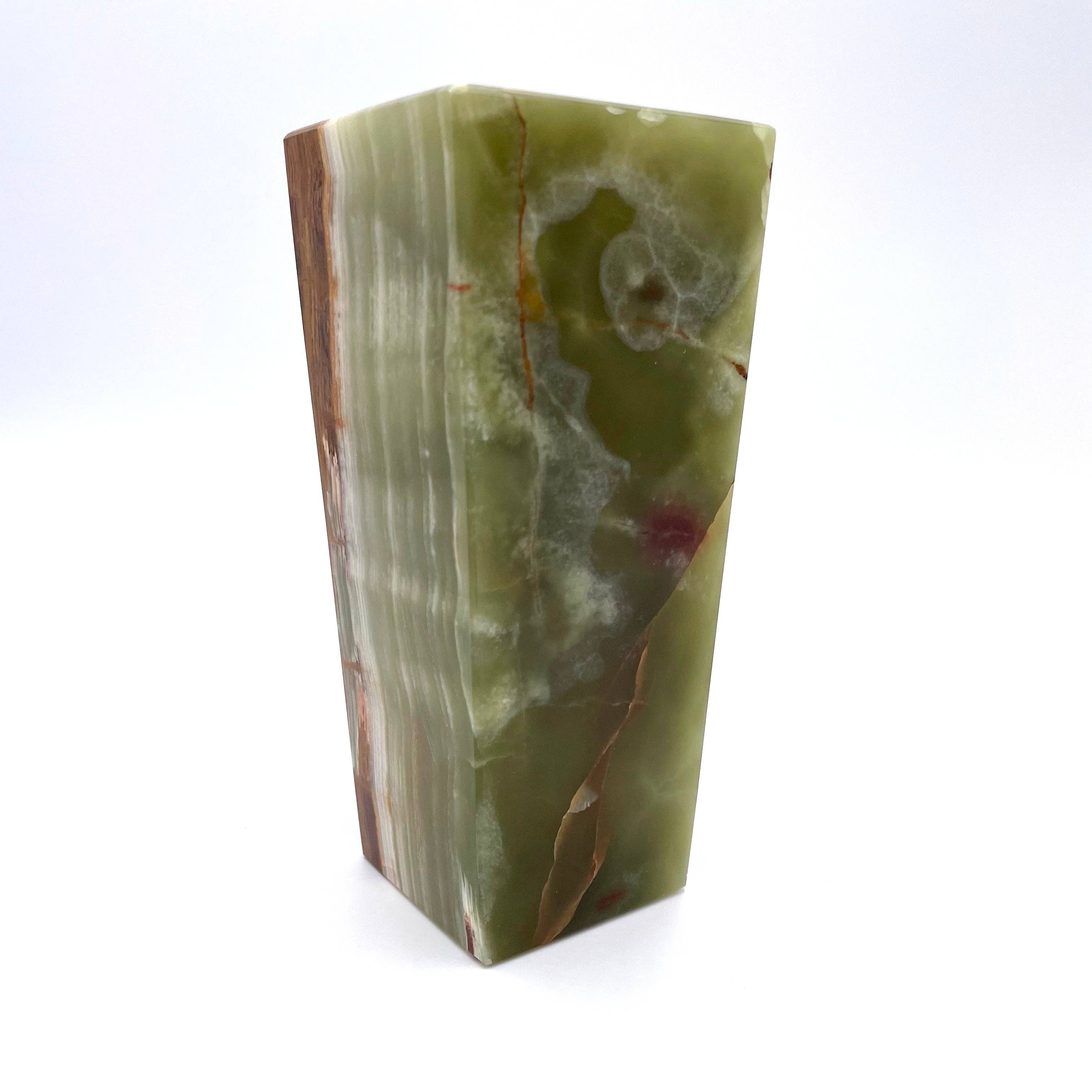 6" Square Vase - Marble and Onyx: Multi-colored Onyx