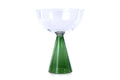 Colorful Handblown Drinkware Coupe, Green-  5.24x4 Inches