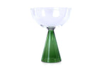 Colorful Handblown Drinkware Coupe, Green-  5.24x4 Inches