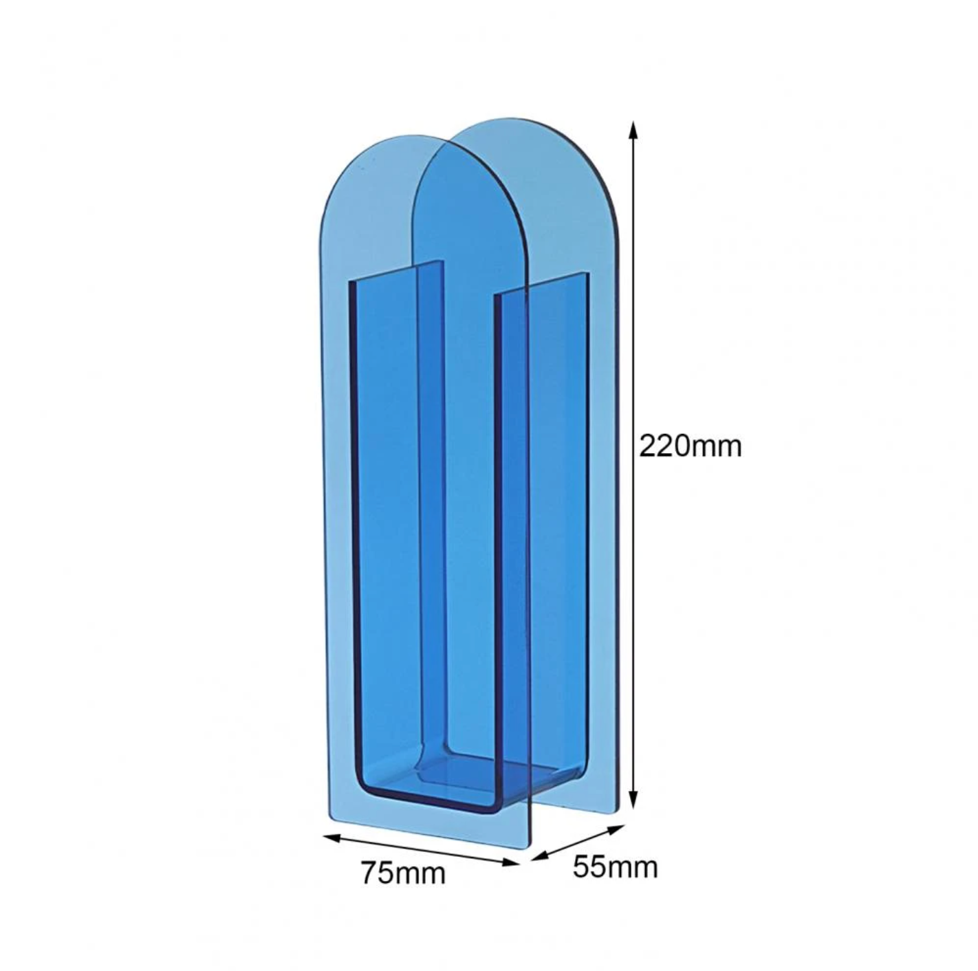 Translucent Acrylic Flower Vase: Blue. Final Sale