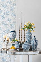 9x5x10" Decorative Porcelain Pitcher w/ Blue & White Floral