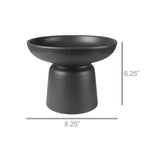 Tau Footed Bowl, Ceramic, Charcoal Gray - Lrg