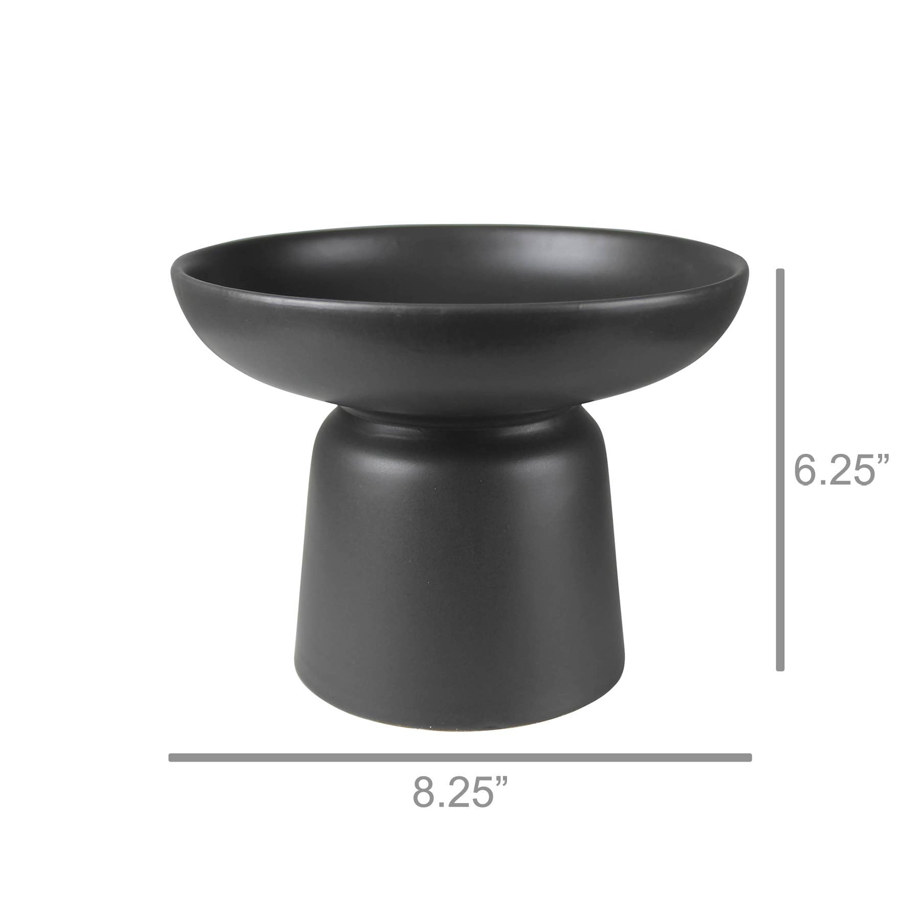 Tau Footed Bowl, Ceramic, Charcoal Gray - Lrg