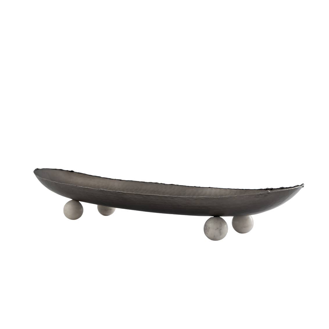 Temari Hammered Black and White Oblong Tray