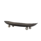 Temari Hammered Black and White Oblong Tray