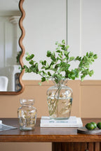 D8x12.6" Golden Foliage Glass Vase