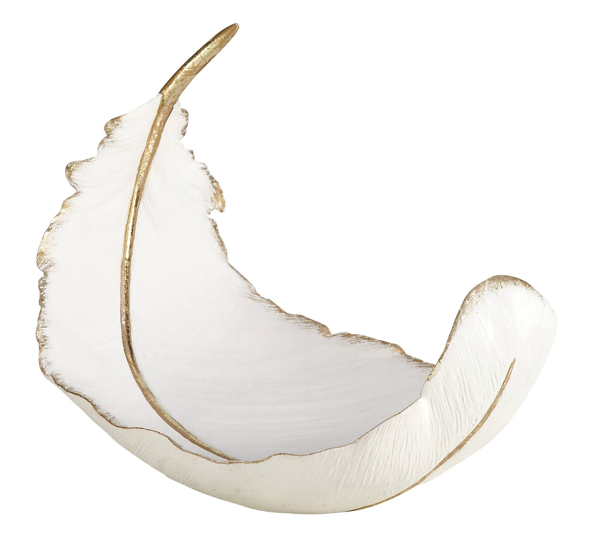 Glam or Traditional Decorative Bowl - White, Gold, Black: Glam White Polystone