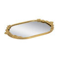 22.5x13.5x1" Mirror Tray w/ Gold Iron Frame Intricate Floral