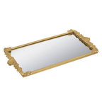 24.5x12.5x1" Mirror Tray w/ Gold Frame & Intricate Floral