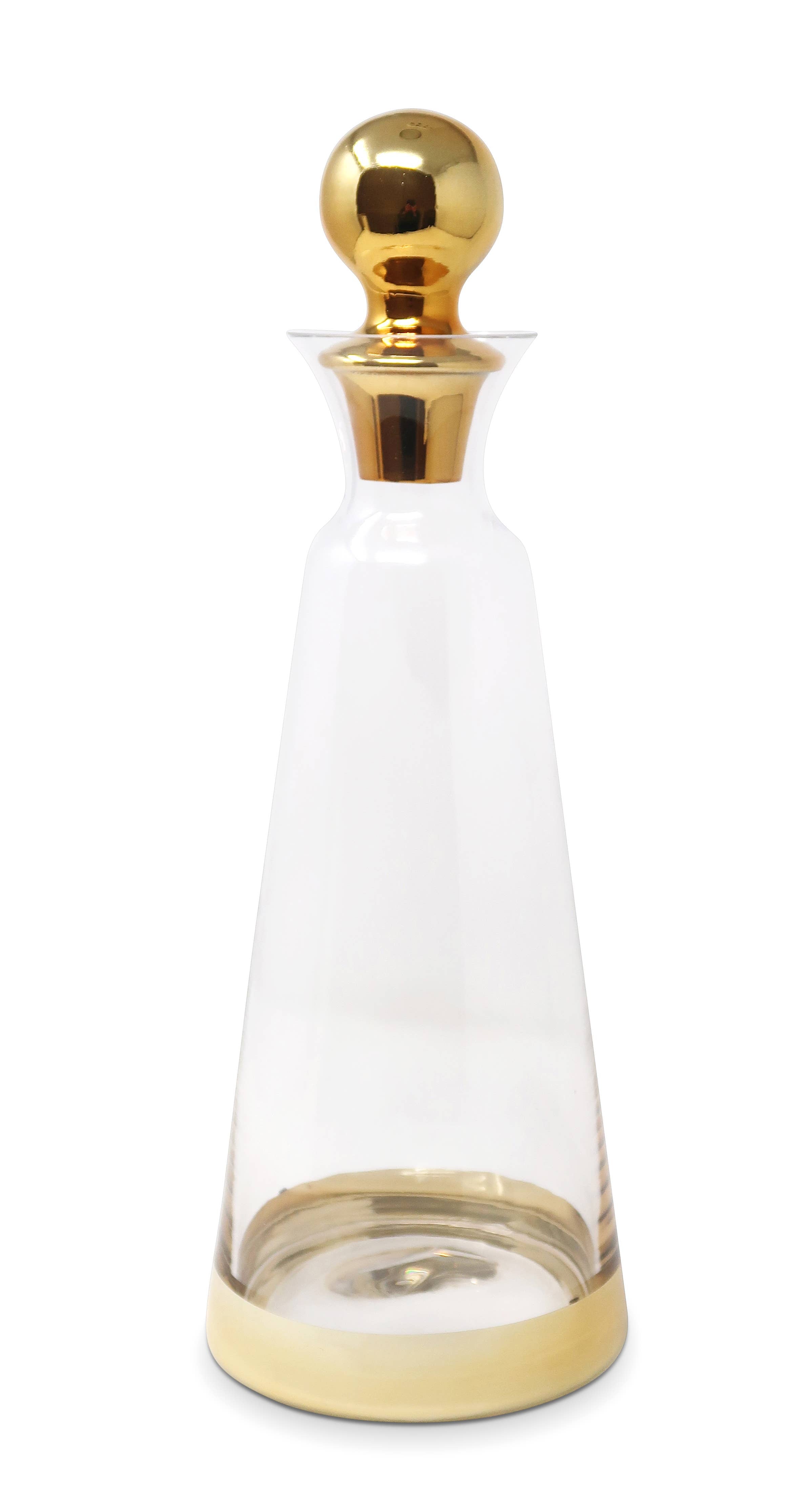 Glass Decanter With Gold Lid