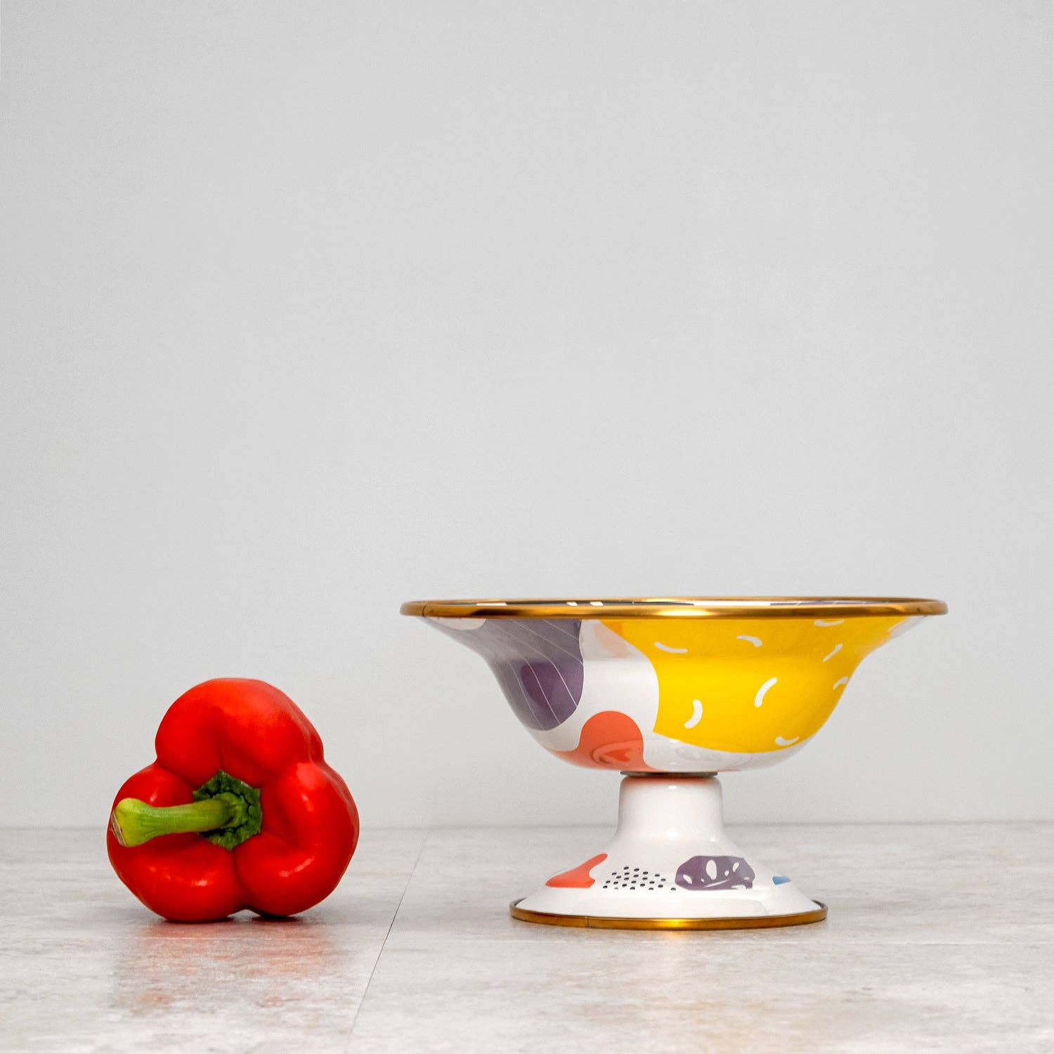 Enamel Footed Fruit Bowl - Small