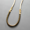 ISL126 Gold hematite and white disc necklace