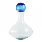 Clasico Large Glass Decanter with Topper: Dark Amber Sphere