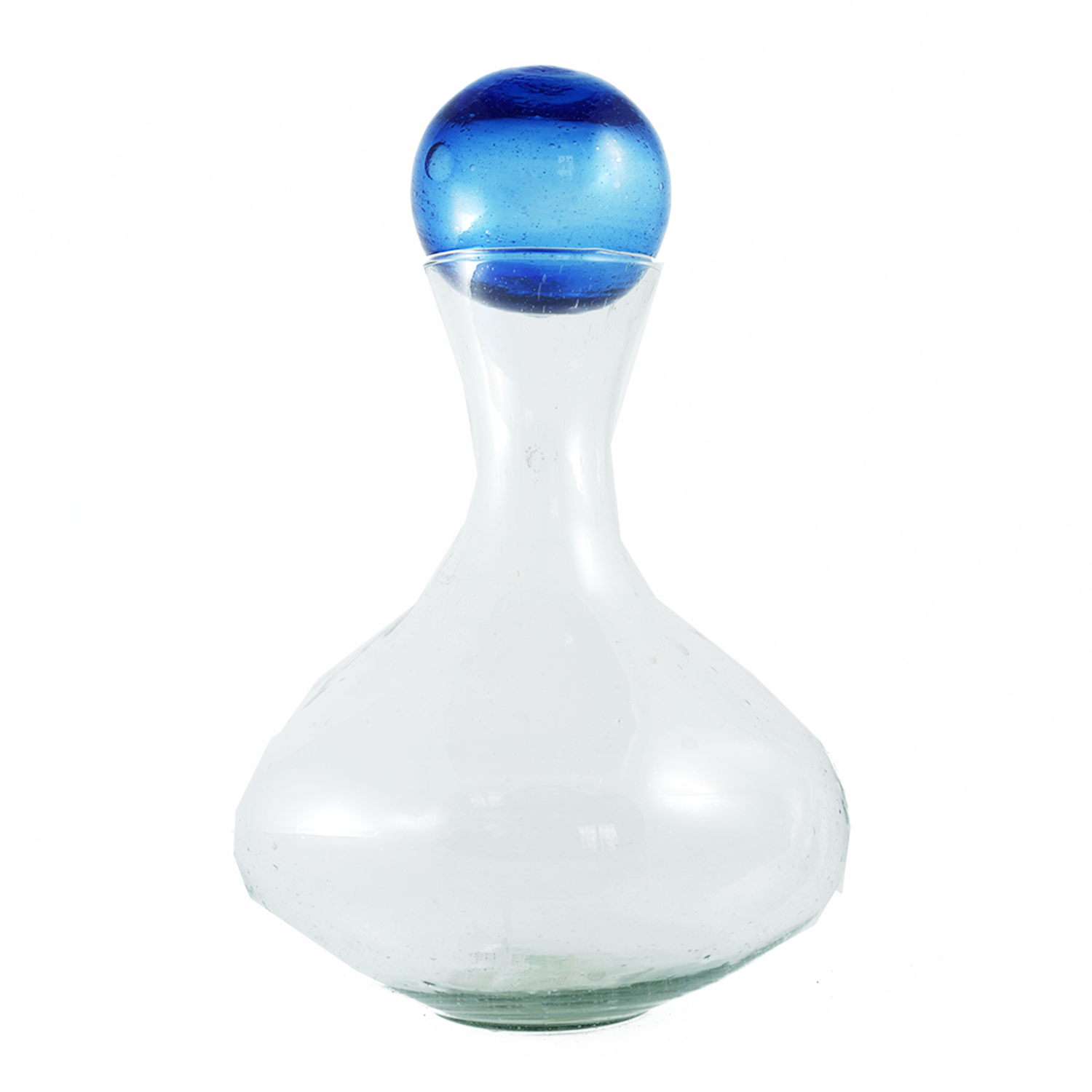 Clasico Large Glass Decanter with Topper: Dark Amber Sphere