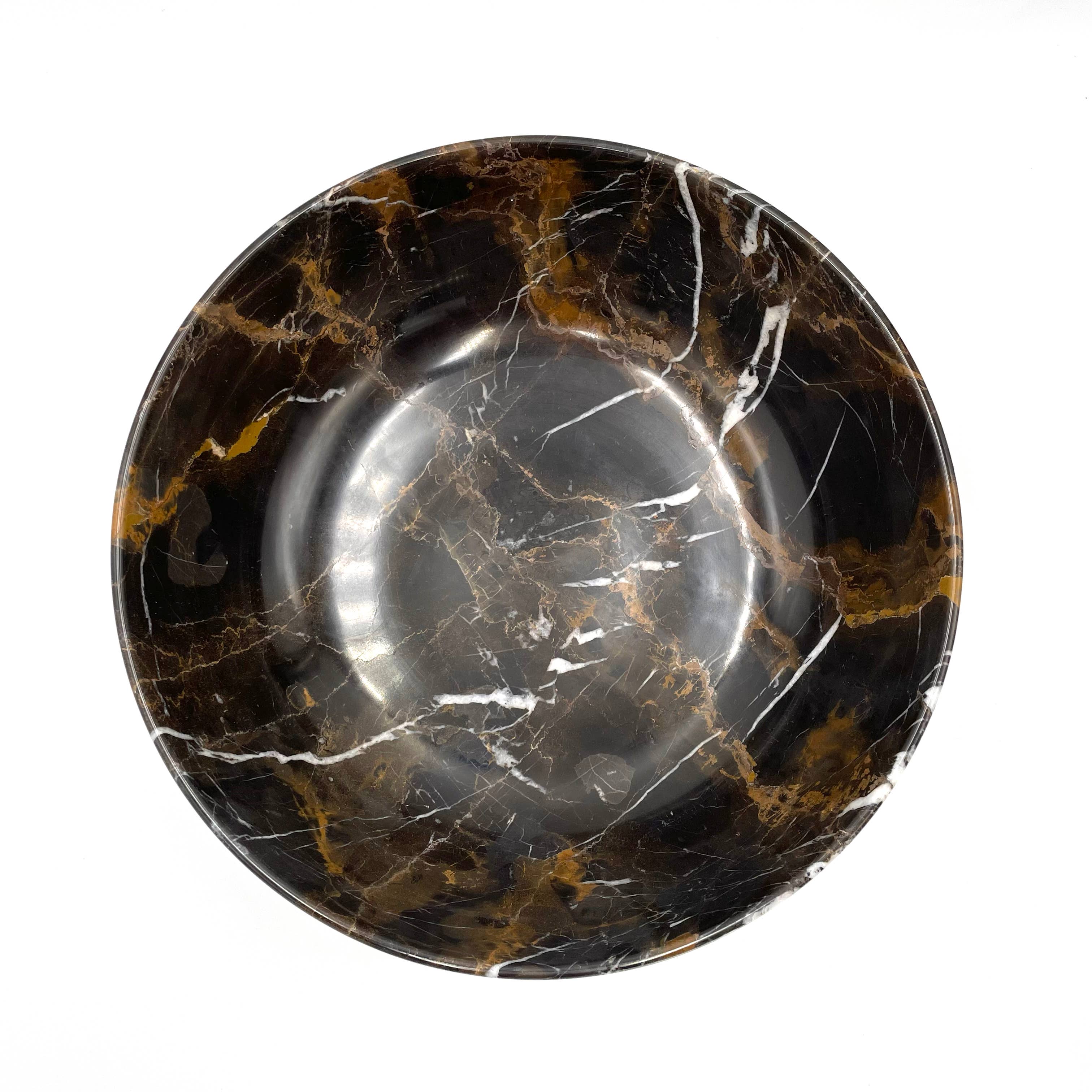 Black & Gold Marble Bowl - 12"