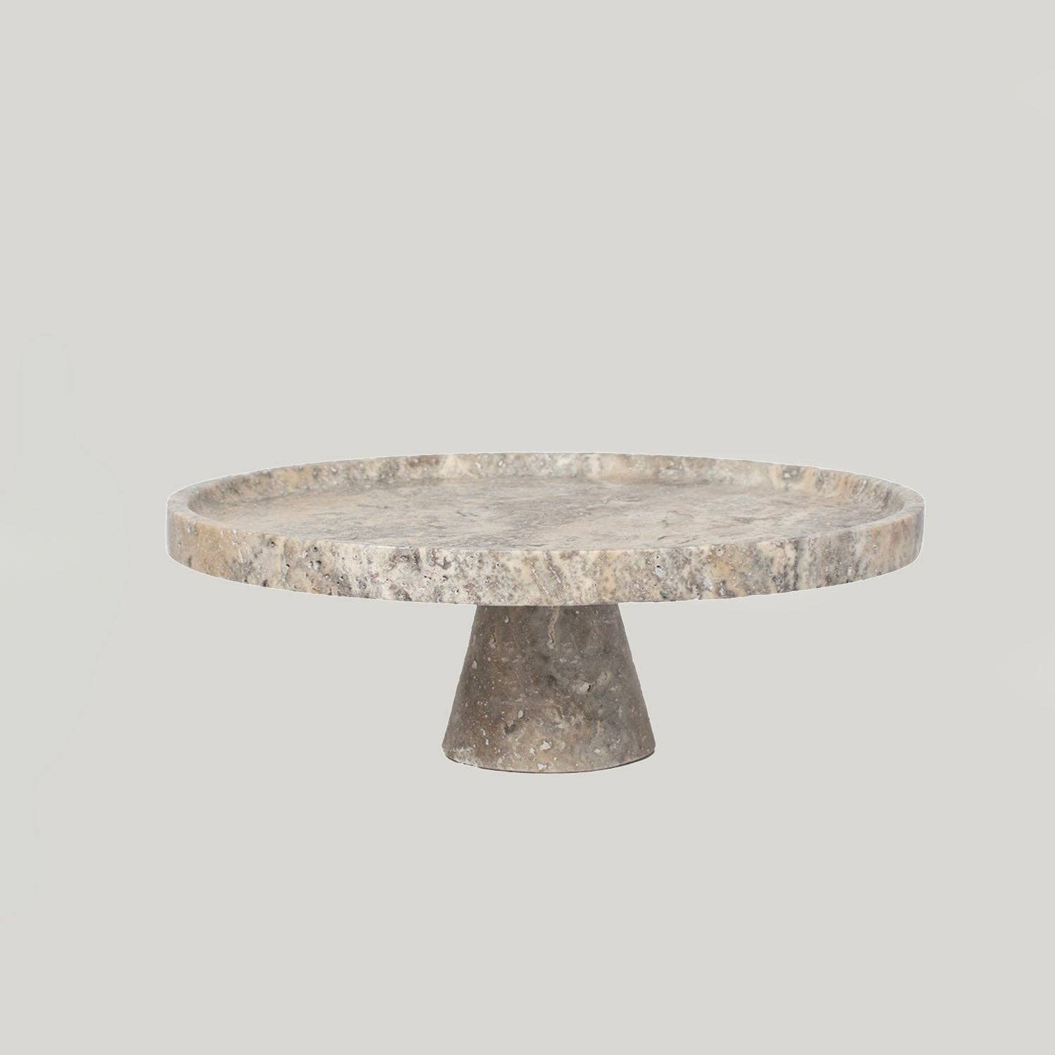 SILVER TRAVERTINE CAKE STAND