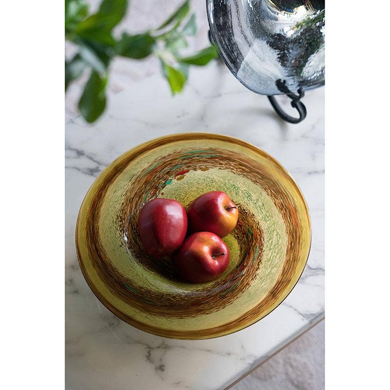 Svirla Blown-Glass Bowl,Amber