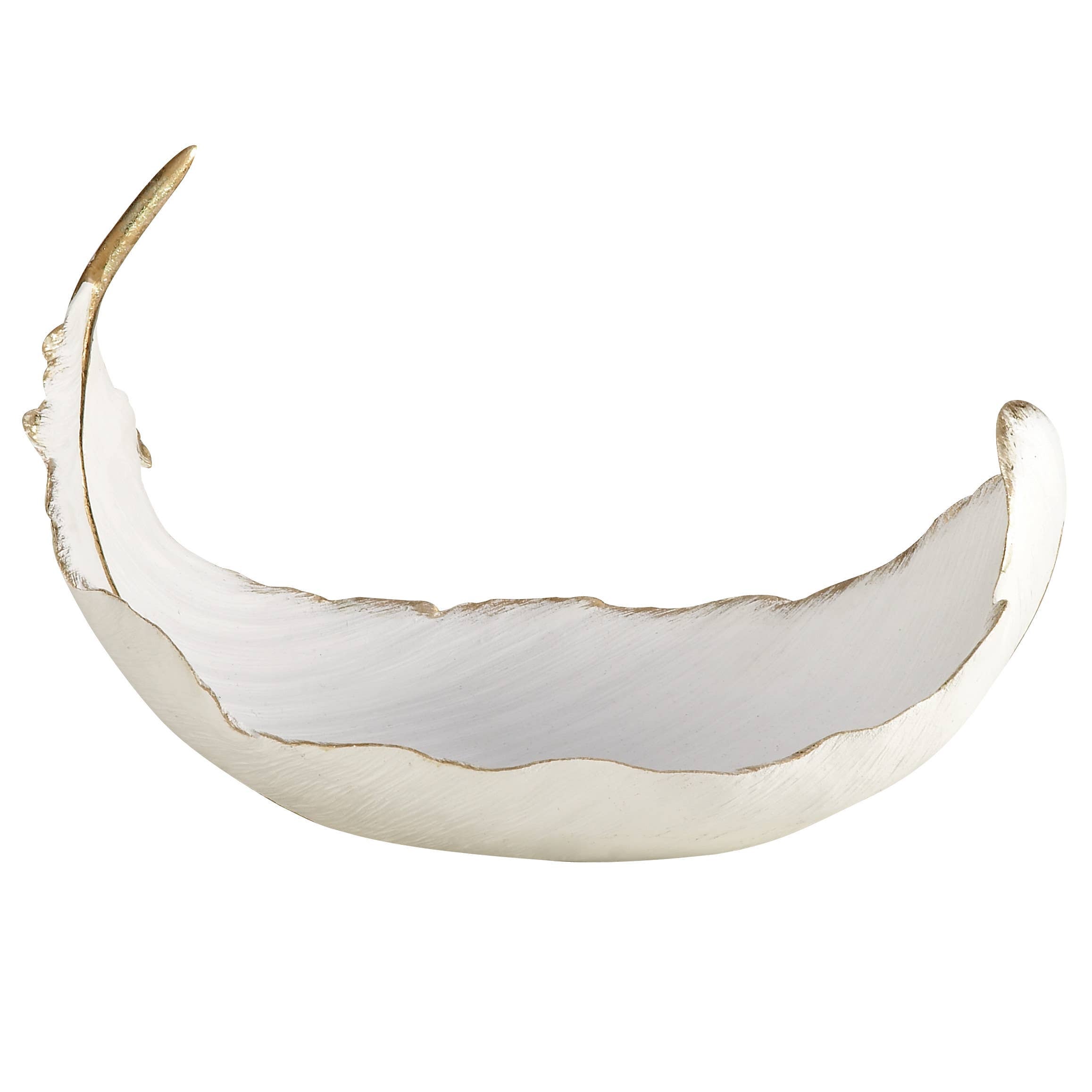 Glam or Traditional Decorative Bowl - White, Gold, Black: Glam White Polystone