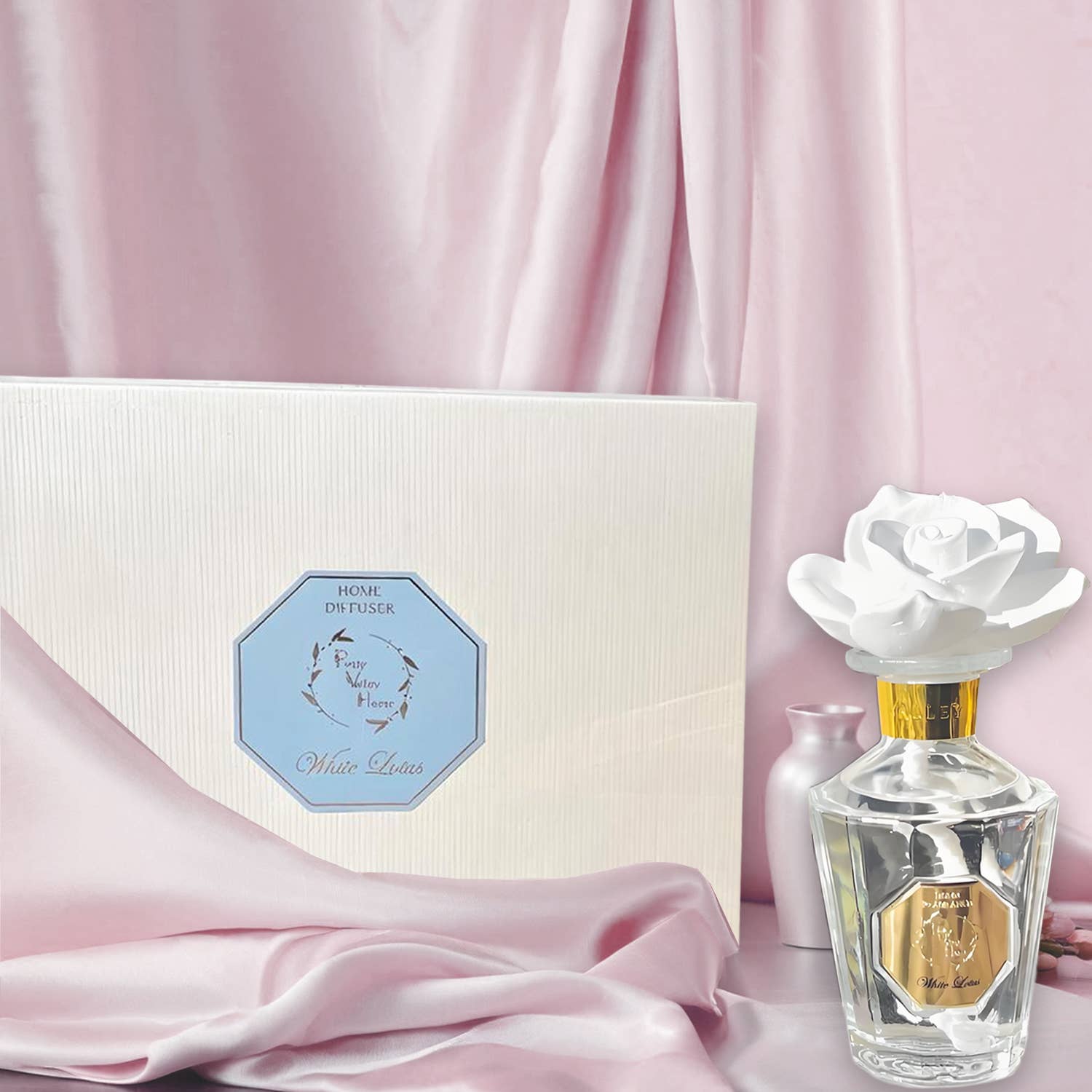 Vintage Rose Ceramic Diffuser -White Lotus