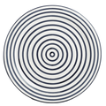 Black Stripe Round Platter. Final Sale