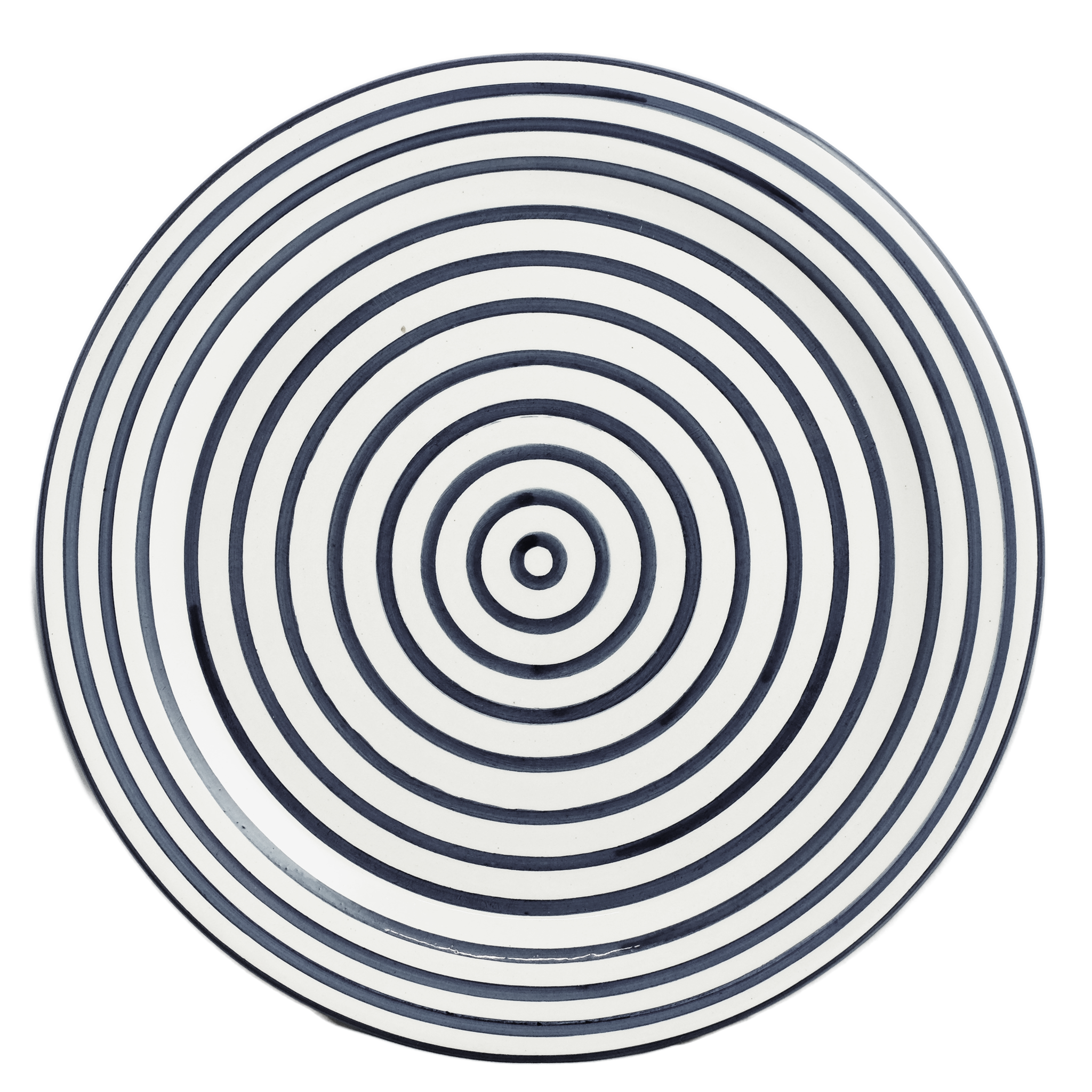 Black Stripe Round Platter. Final Sale