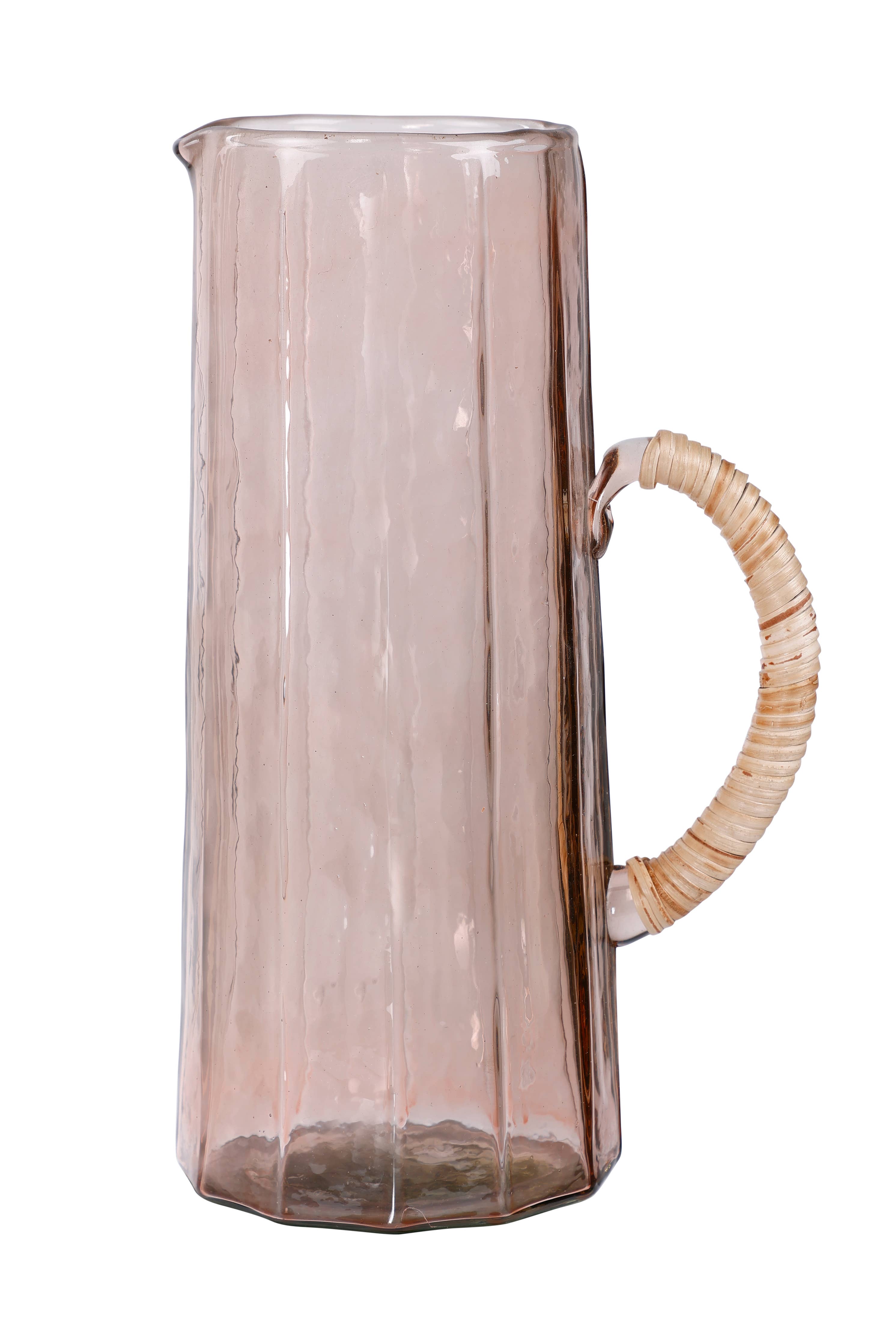 Hammered water pitcher, Pink -6.25 x 9.5 Inches