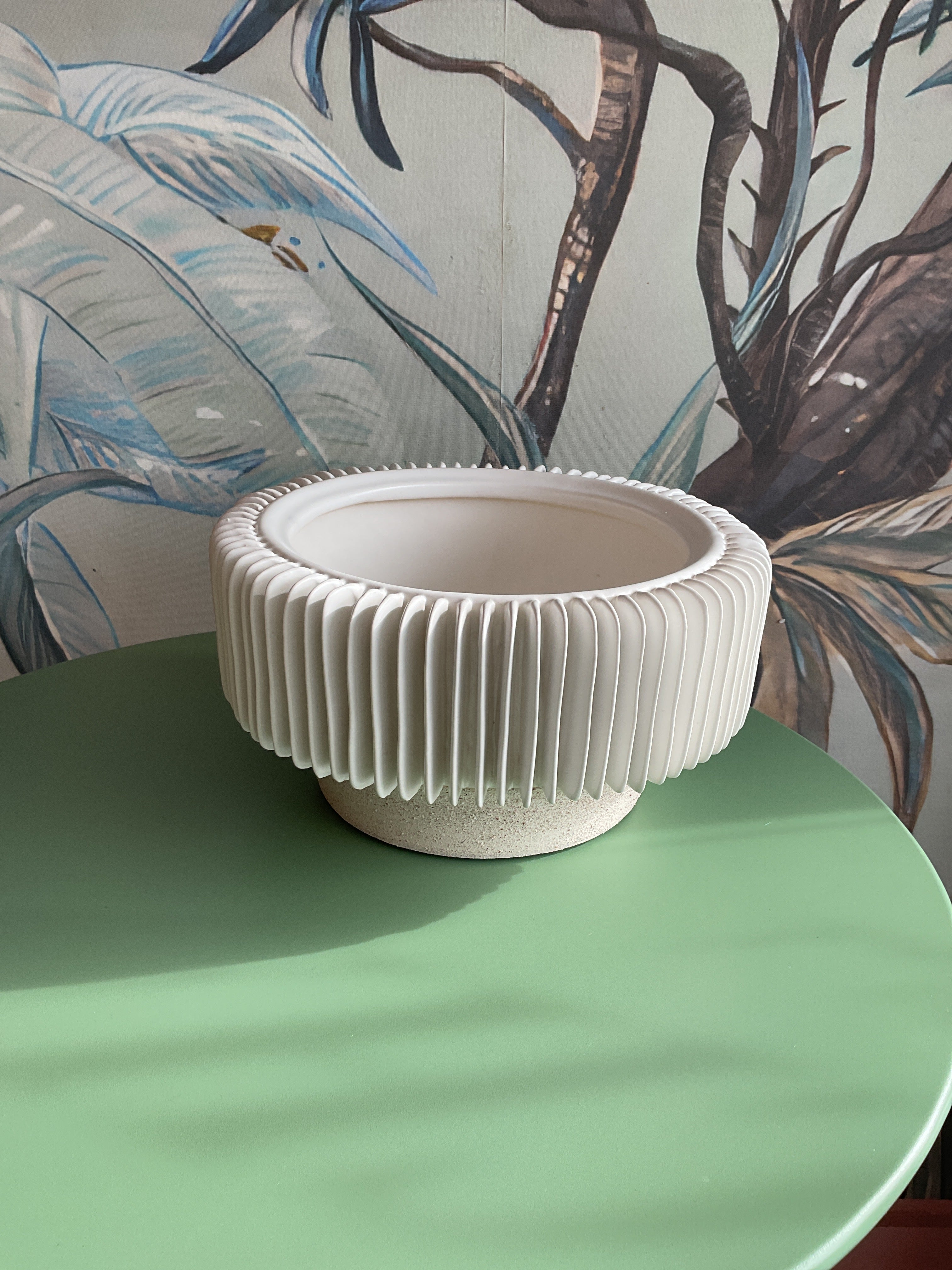 White ribbed bowl small