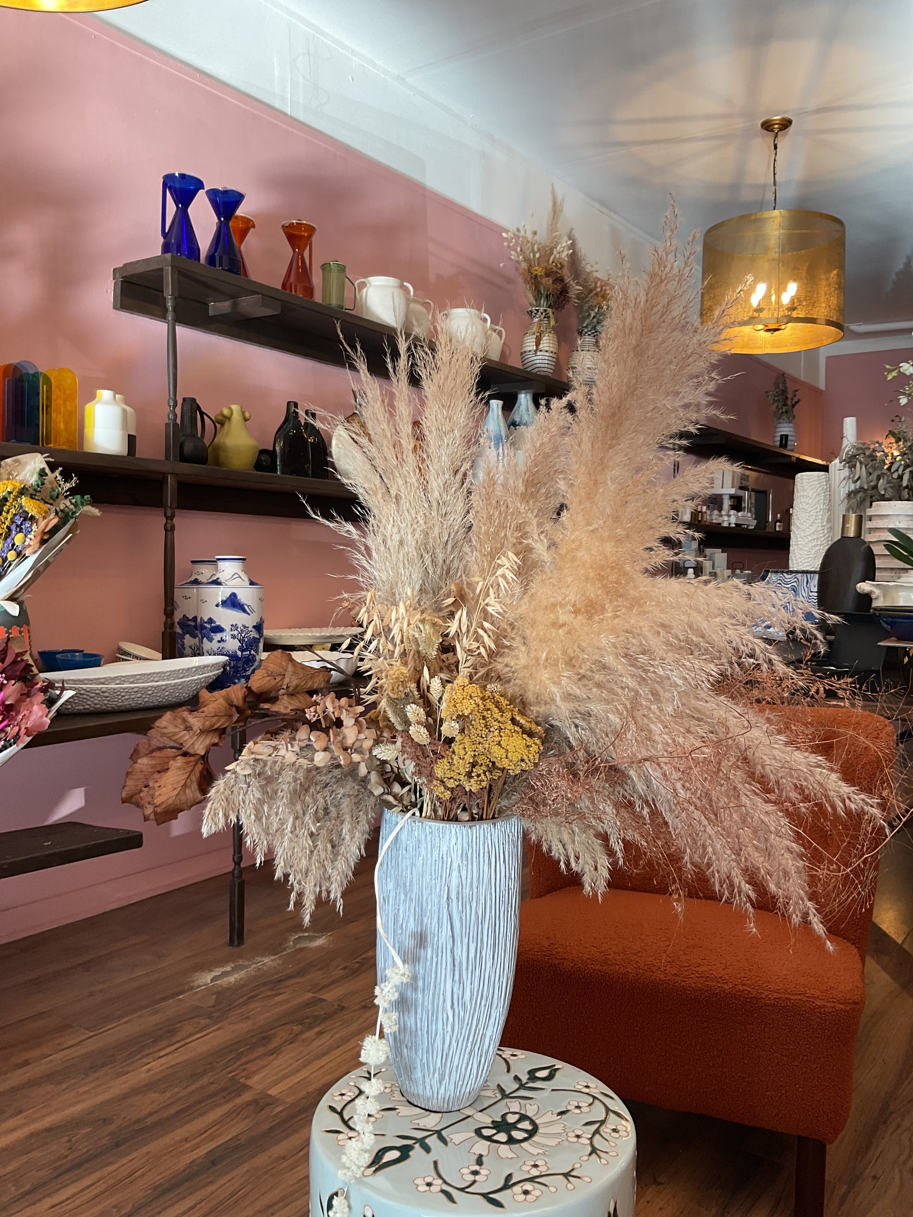 Dried Flowers in Textured Vase