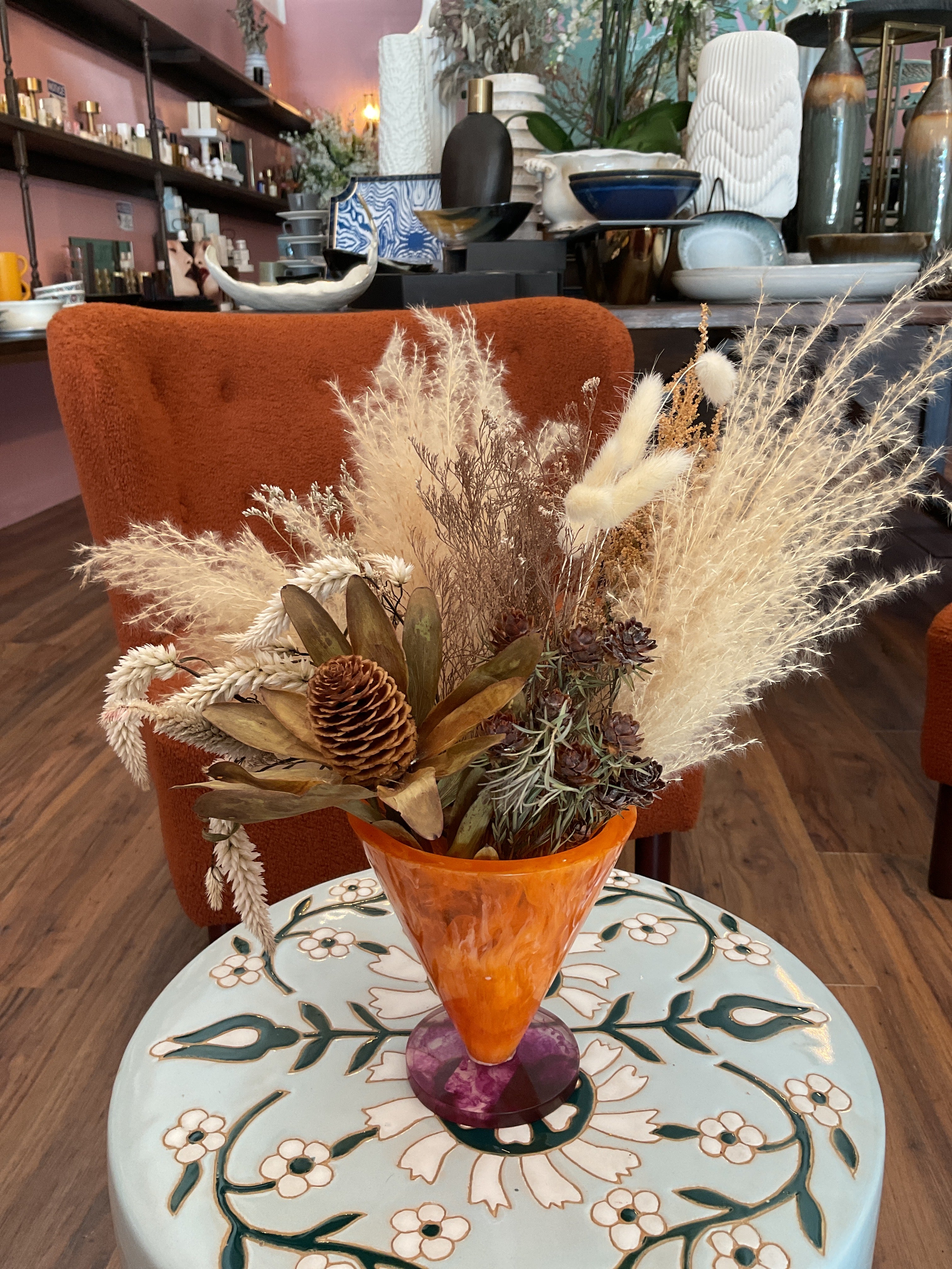 Dried Flowers in Resin Vase