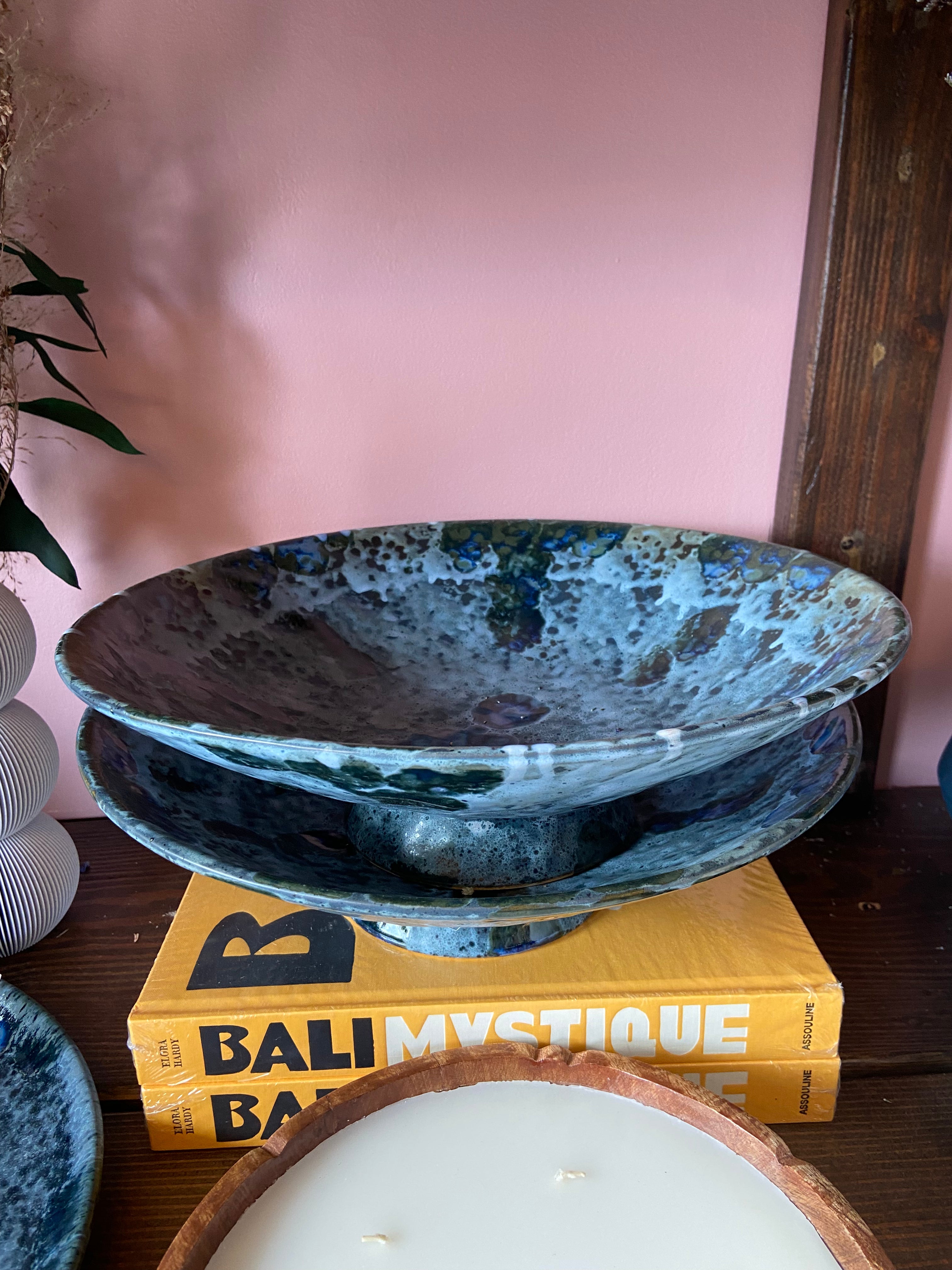 Blue Pedestal bowl