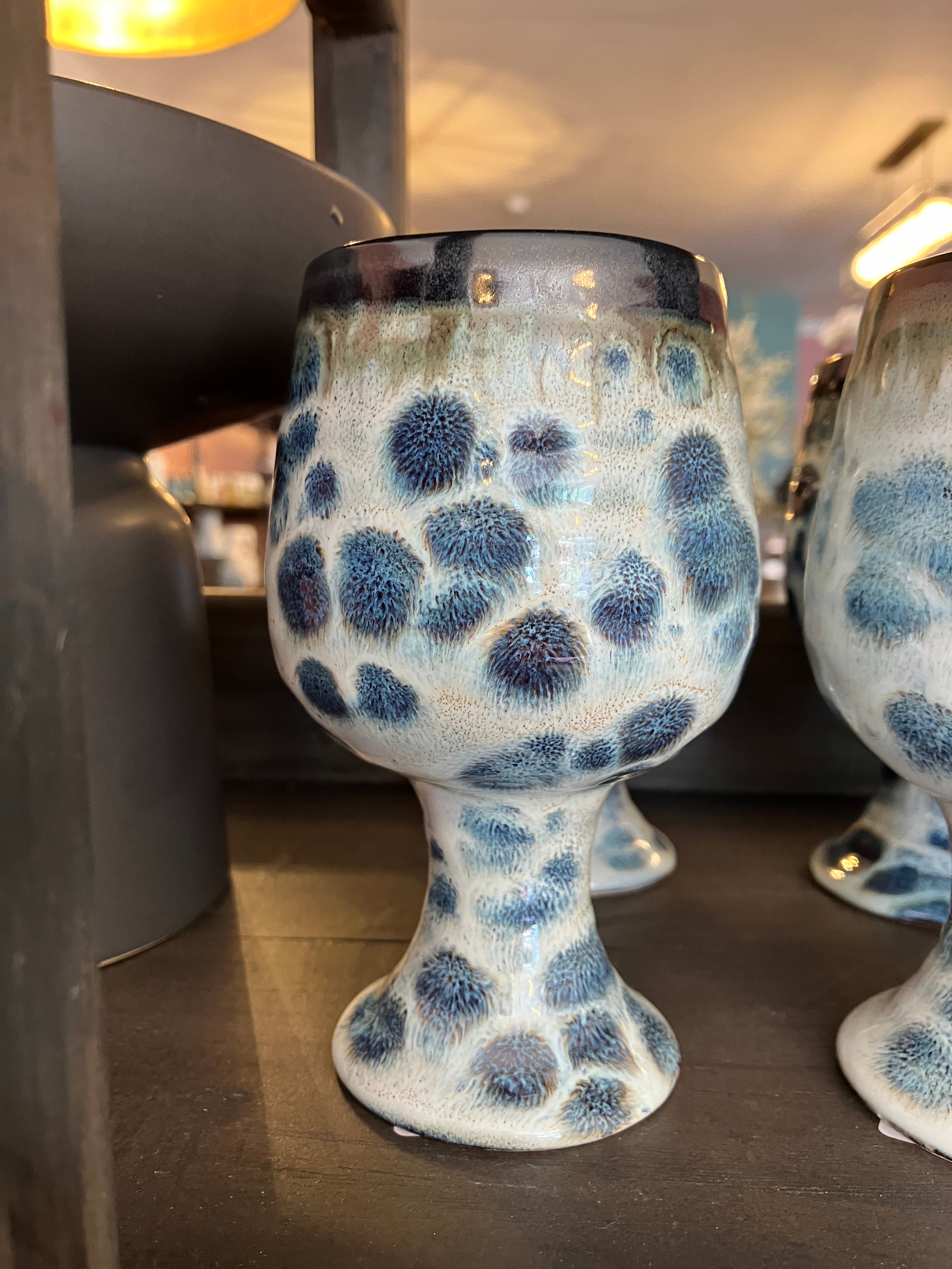 white blue spotted cup