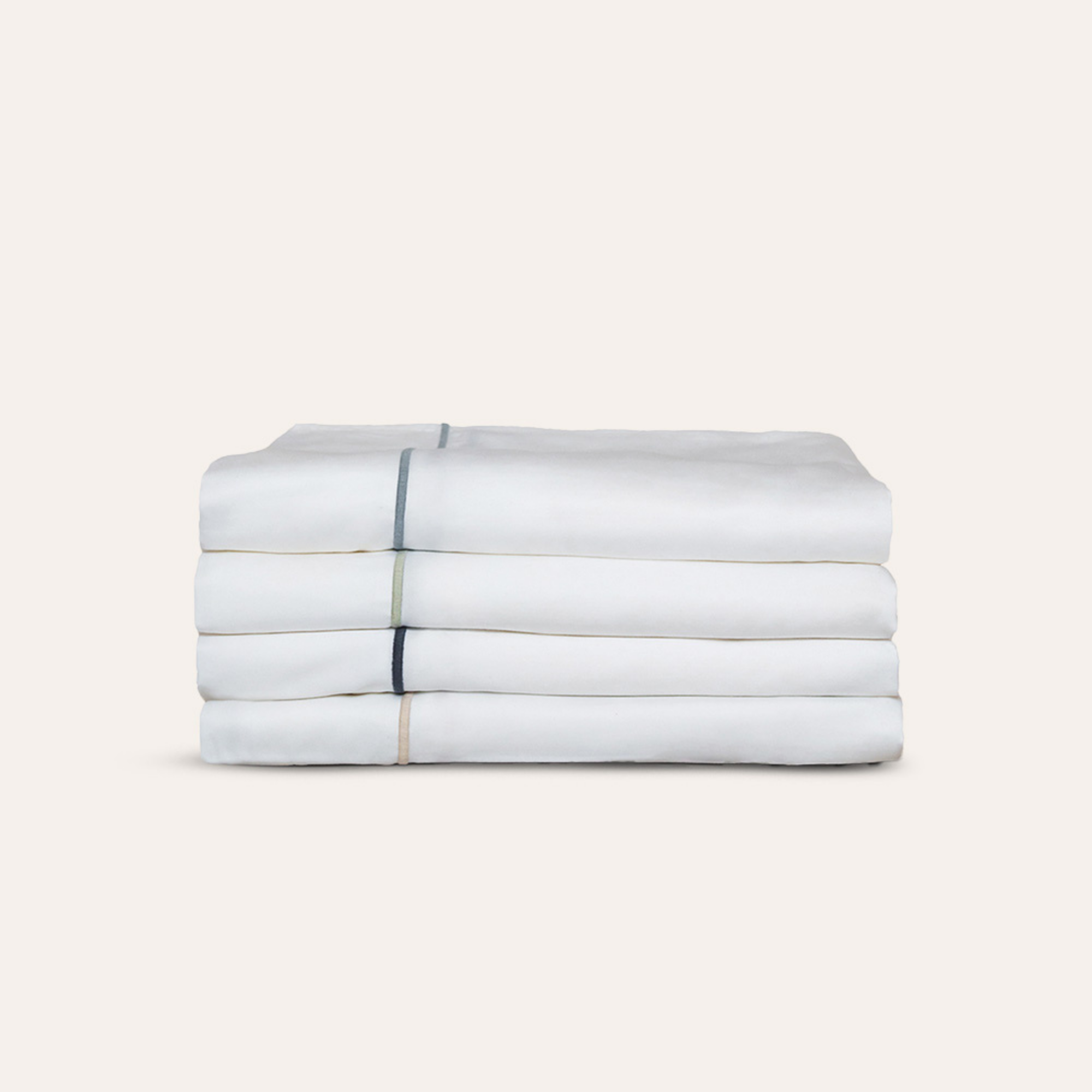 Serene Sheet Set by Rest & Reset folded neatly, emphasizing simplicity and softness