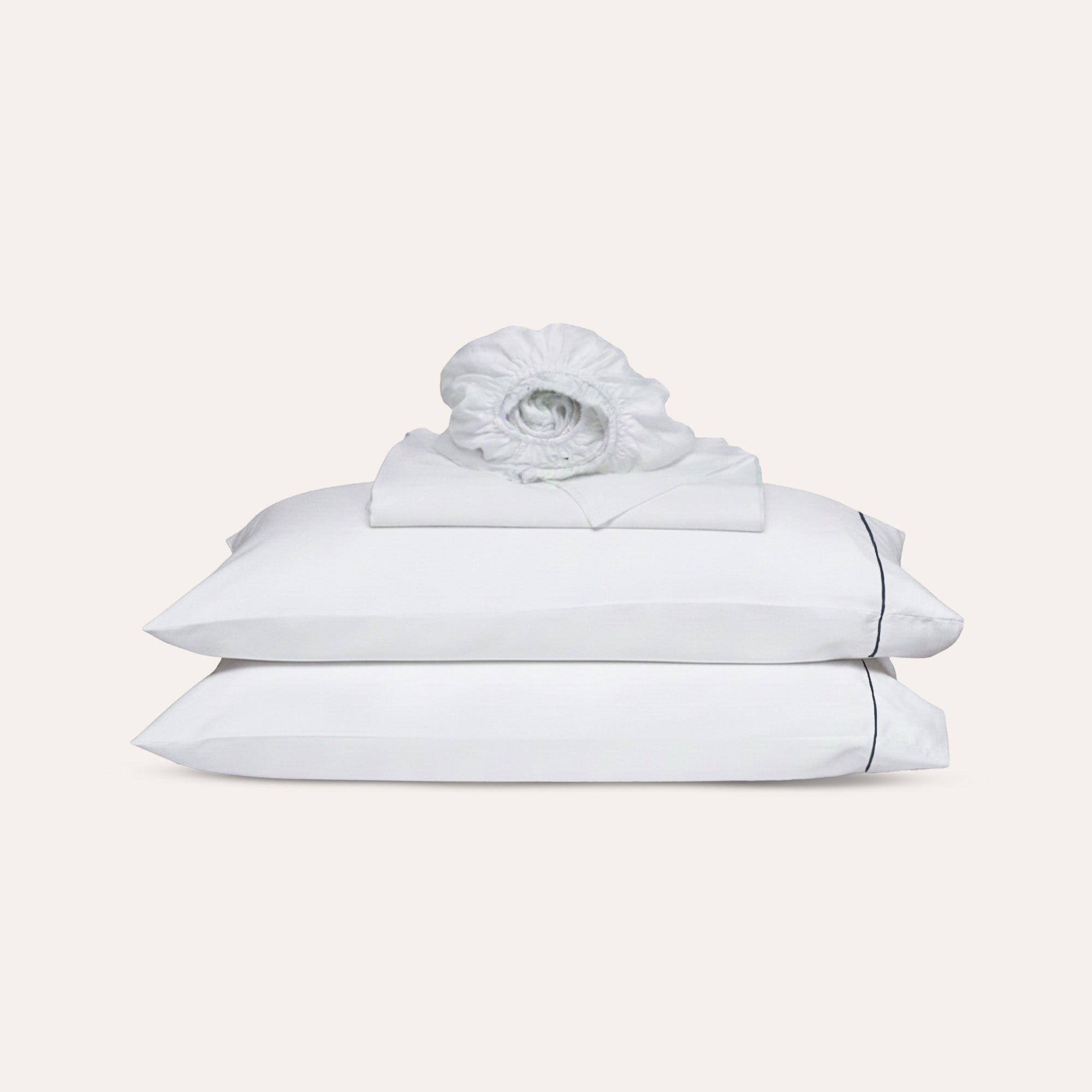 Serene Sheet Set by Rest & Reset folded to show uniform texture and clean finishing
