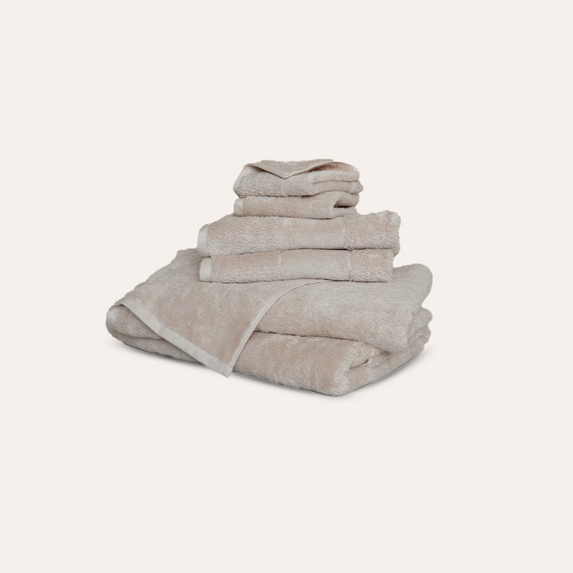 Ritual Bath Towel Set by Rest & Reset neatly folded, showcasing premium organic cotton and plush texture