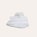Oasis Bath Towel Set by Rest & Reset folded in a lighter shade, showcasing softness and refined finishing