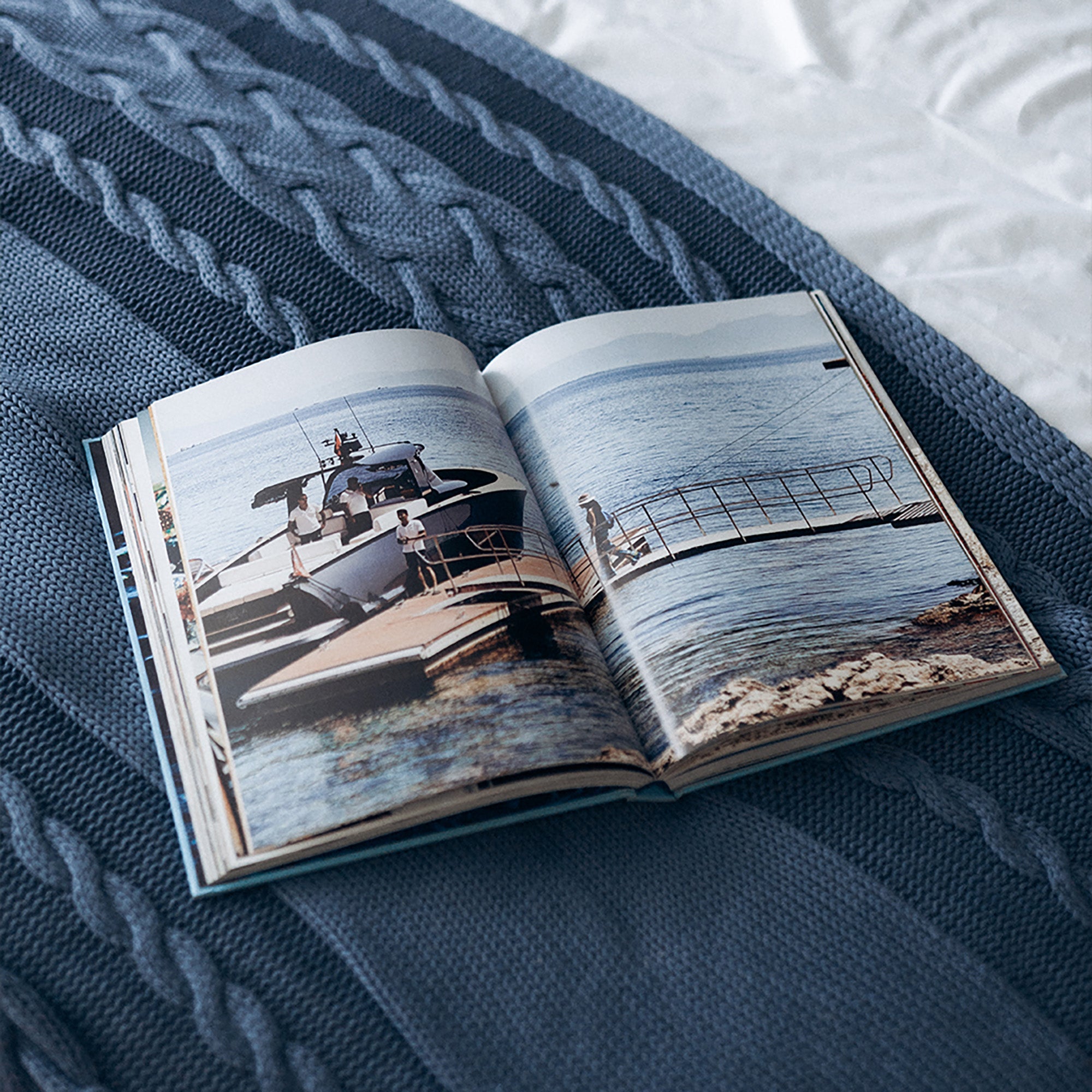 Drift Throw Blanket by Rest & Reset folded and packaged, presenting a refined and gift-ready design