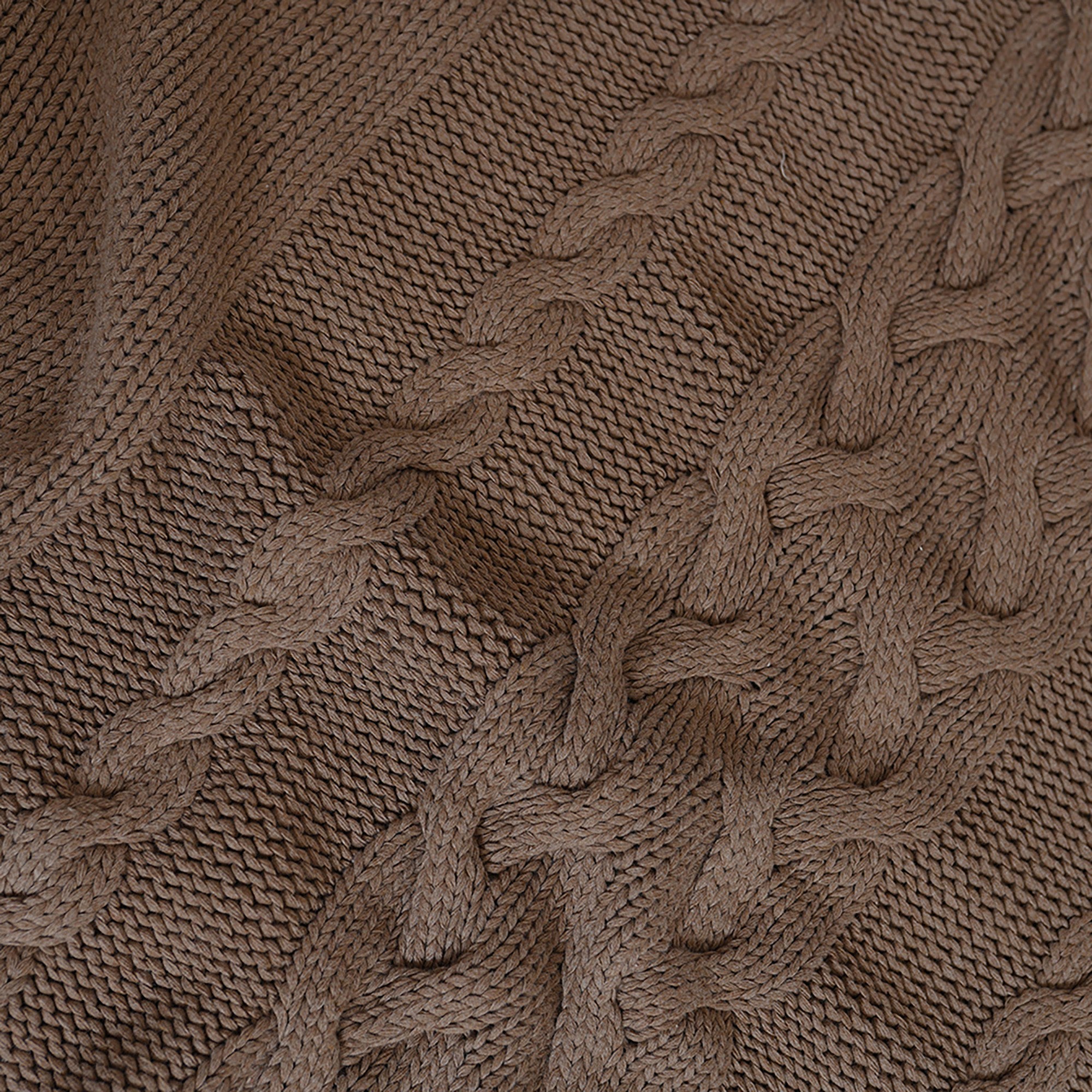 Close-up of organic cotton fabric on Drift Throw Blanket by Rest & Reset, showing depth and natural weave