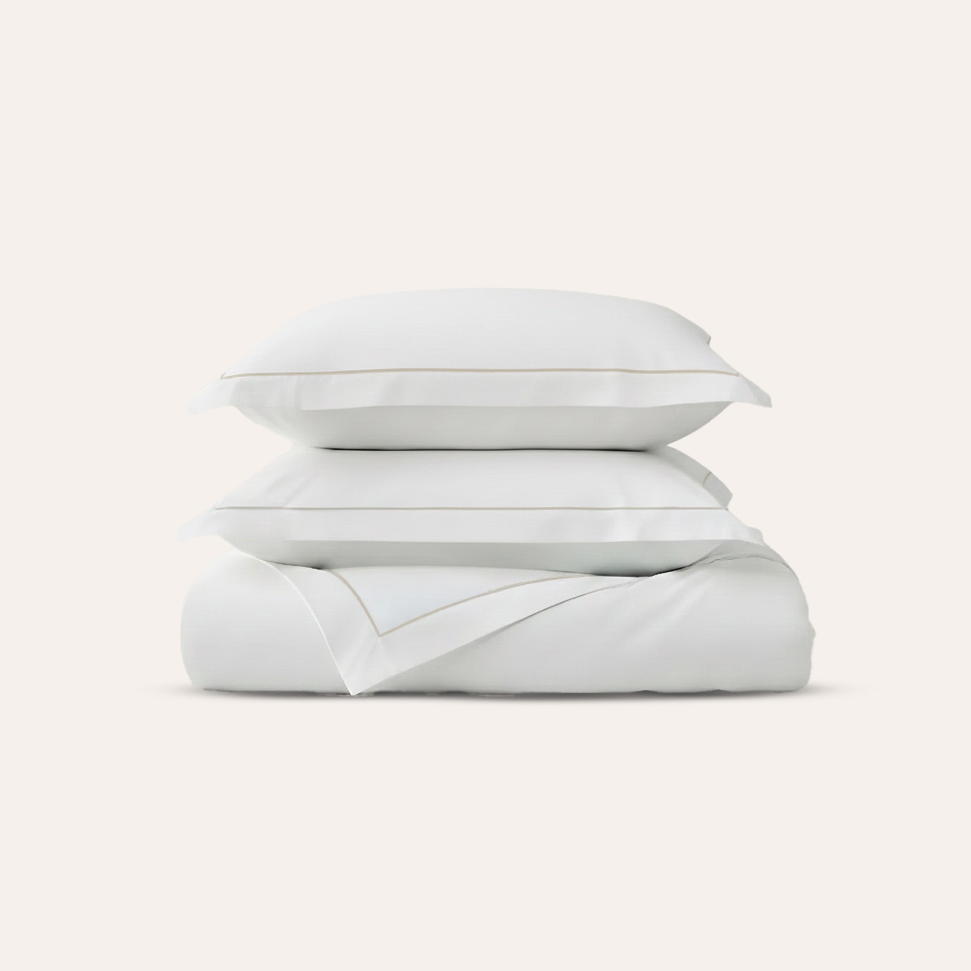 Serene Duvet Cover Set by Rest & Reset neatly folded, showcasing clean lines and premium organic cotton