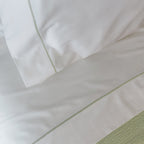 Close-up of organic cotton texture from the Serene Duvet Cover Set by Rest & Reset, showcasing lightweight softness