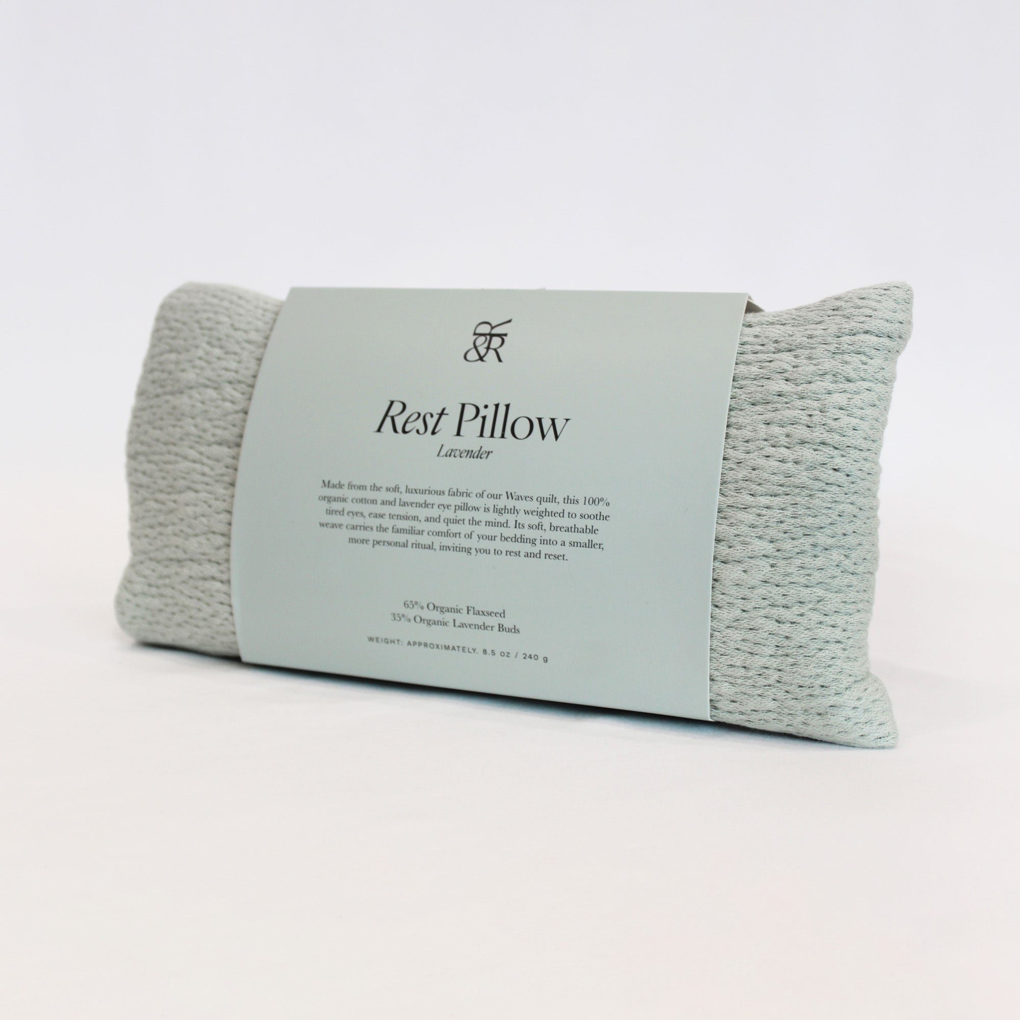 The Rest Eye Pillow by Rest & Reset used during rest and relaxation, supporting calm moments, mindfulness, and self-care routines