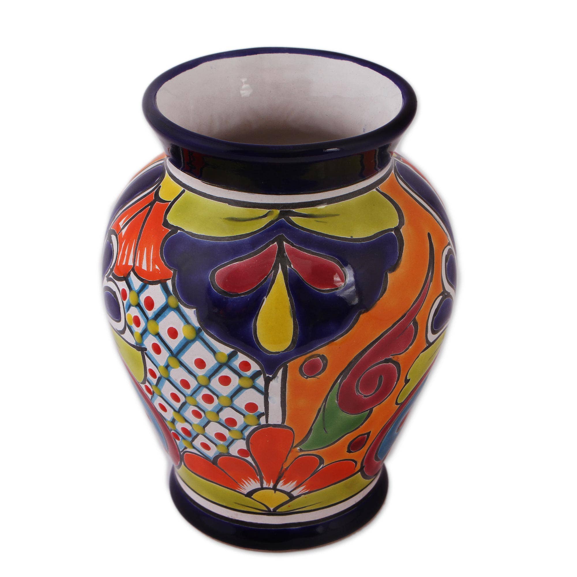 Novica Handmade Talavera Glory Ceramic Vase