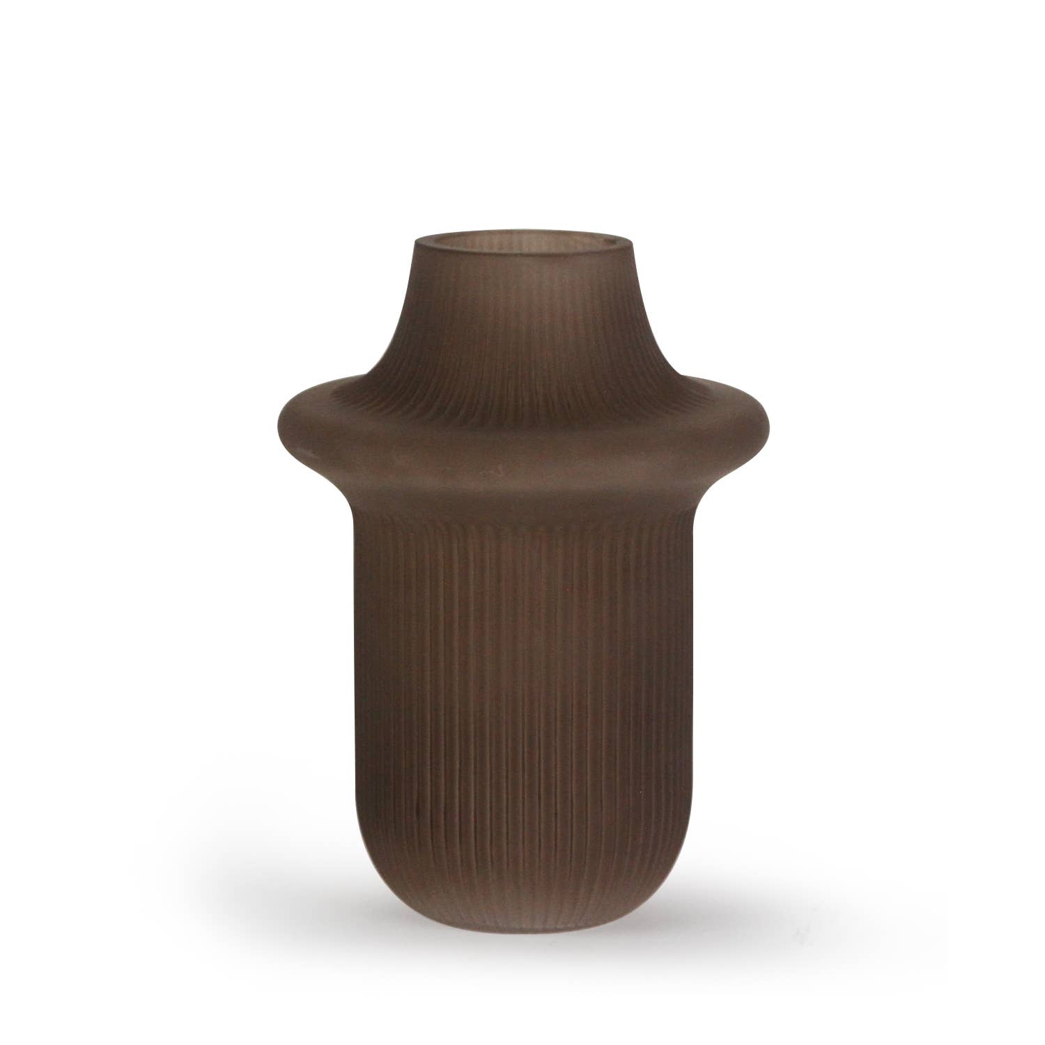 Topper Glass Vase: Matte Brown / H-8.75" | D-6.5"