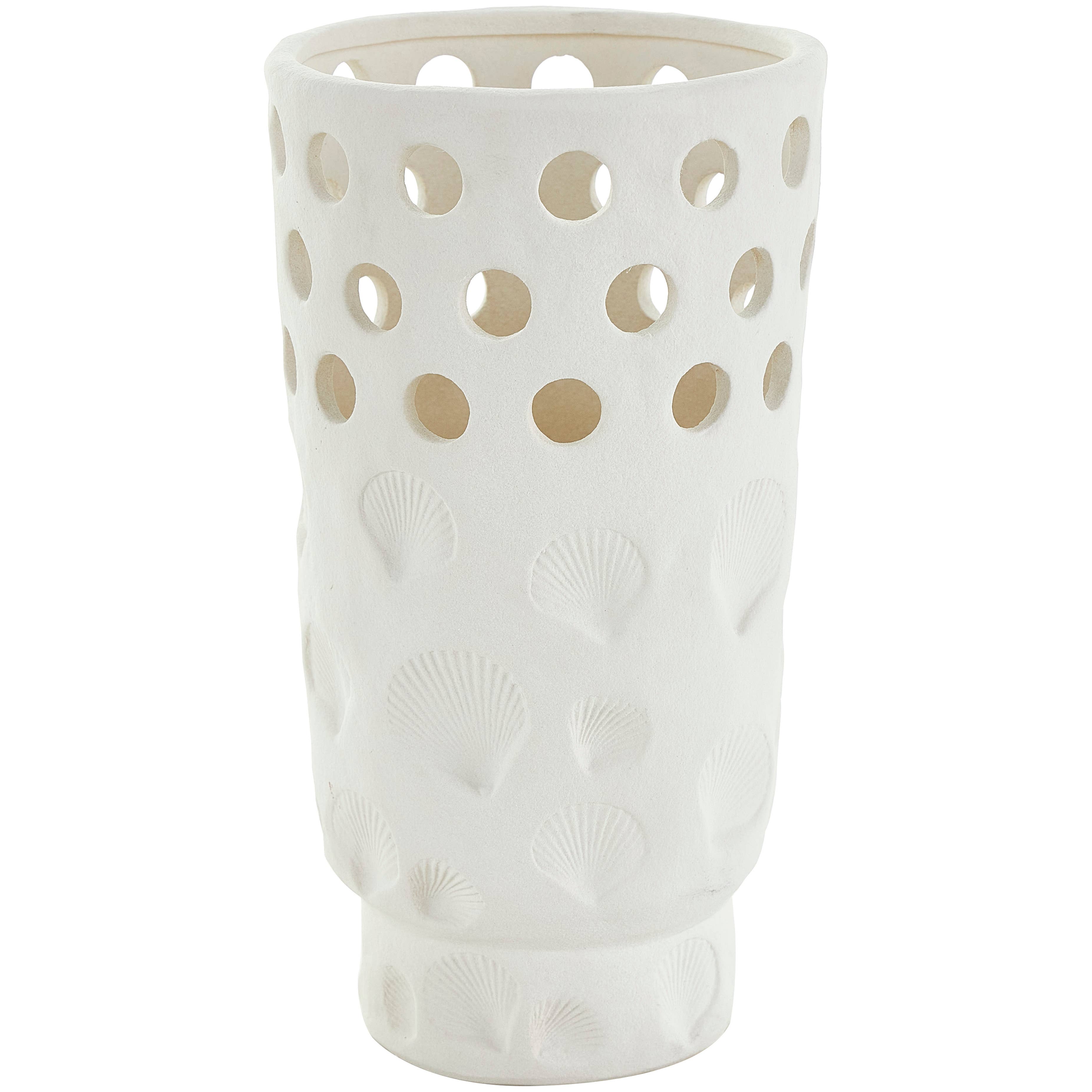 Coastal White Ceramic Vase