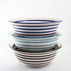 Cobalt Stripe Med Deep Bowl