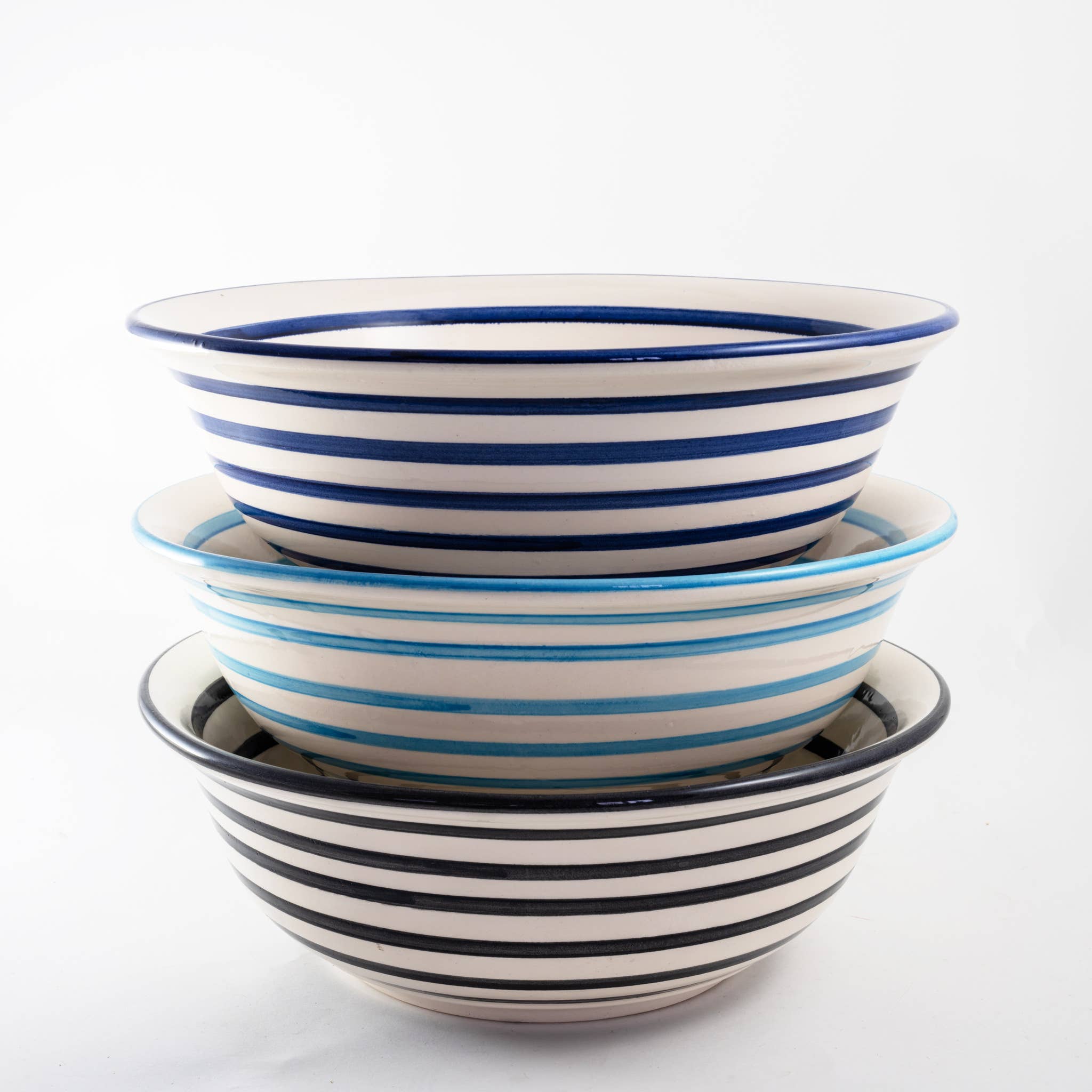 Black Stripe Med Deep Bowl