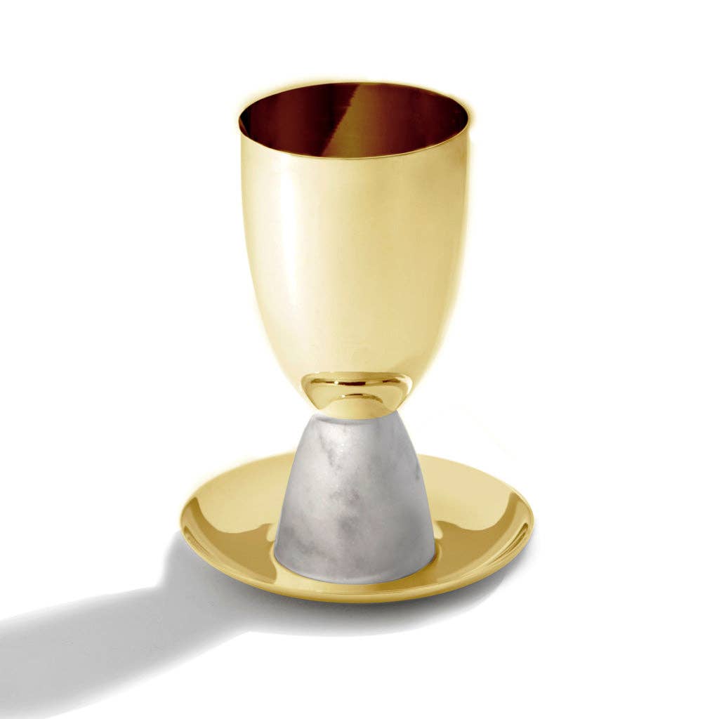 Coluna Kiddush Cup, Marble & Gold