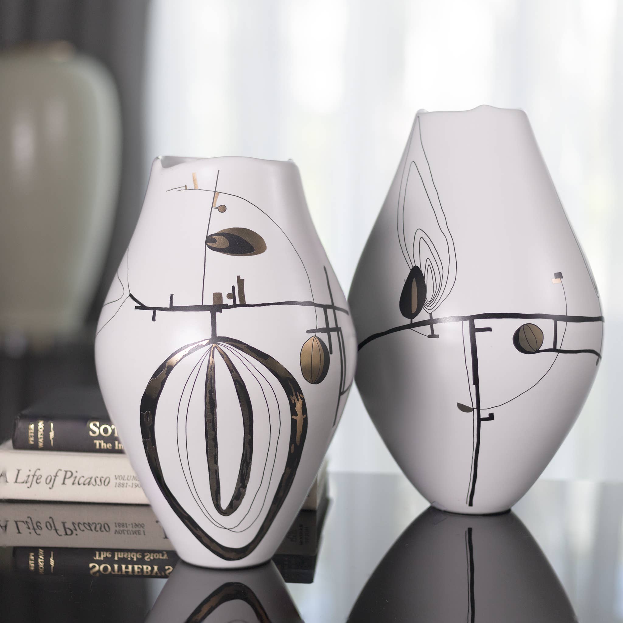 Black and White  Short Vase