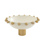 Temari White and Gold Footed Bowl