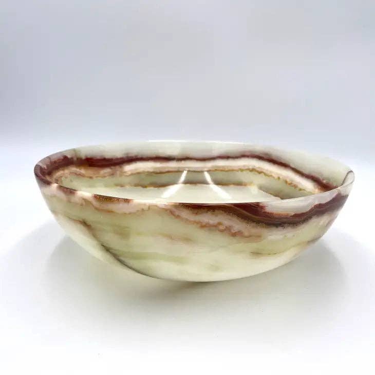 Decorative Bowl in Marble and Onyx - 10": Zairat White Marble